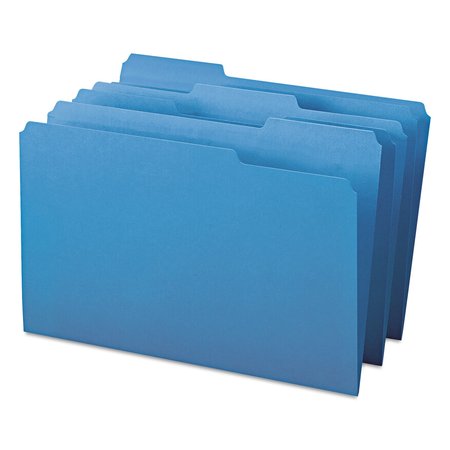 Smead File Folders, 1/3 Tab, Legal, Blue, Pk100 17043